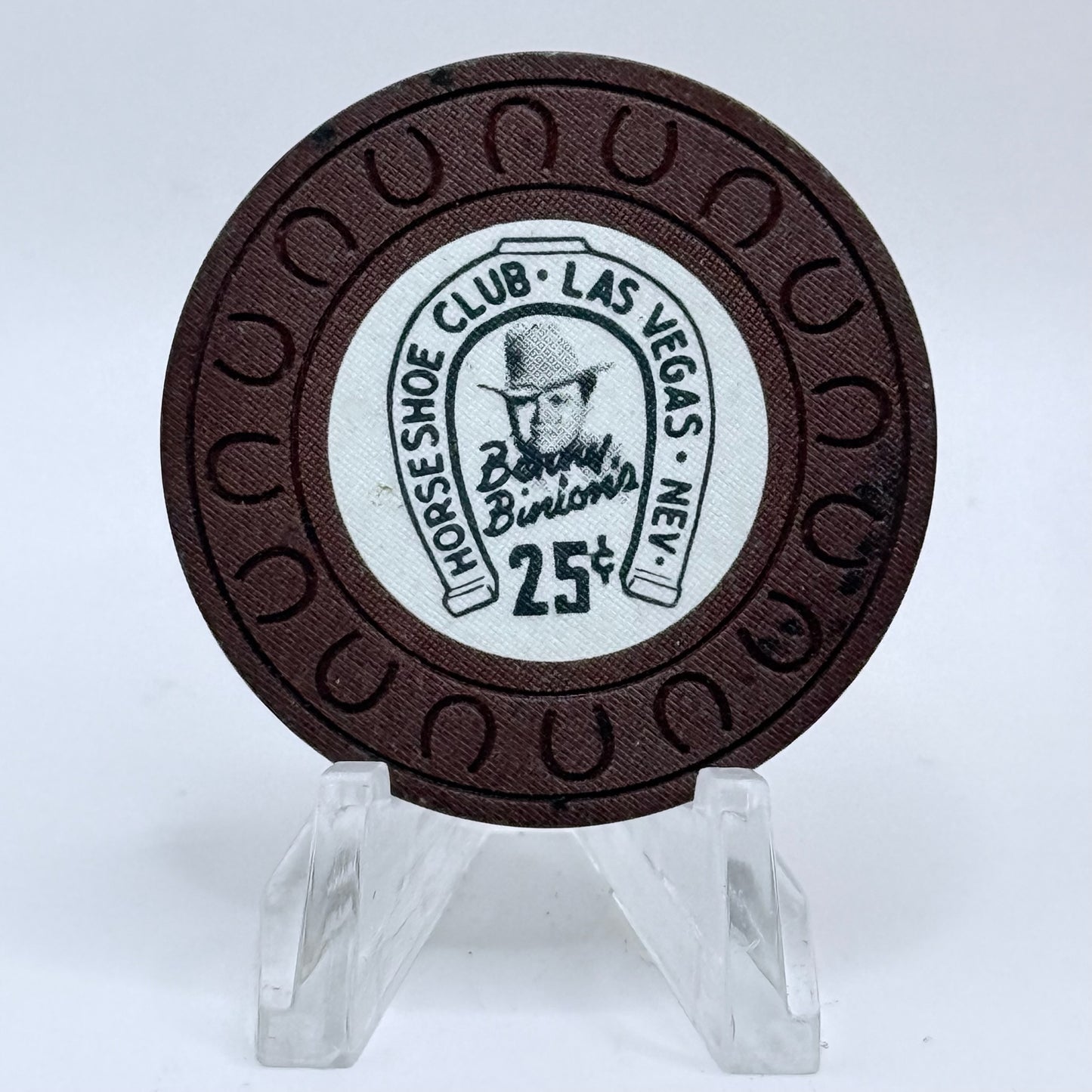 Horseshoe Club (Binion's) Las Vegas Nevada 1970s $0.25 Casino Chip N9972