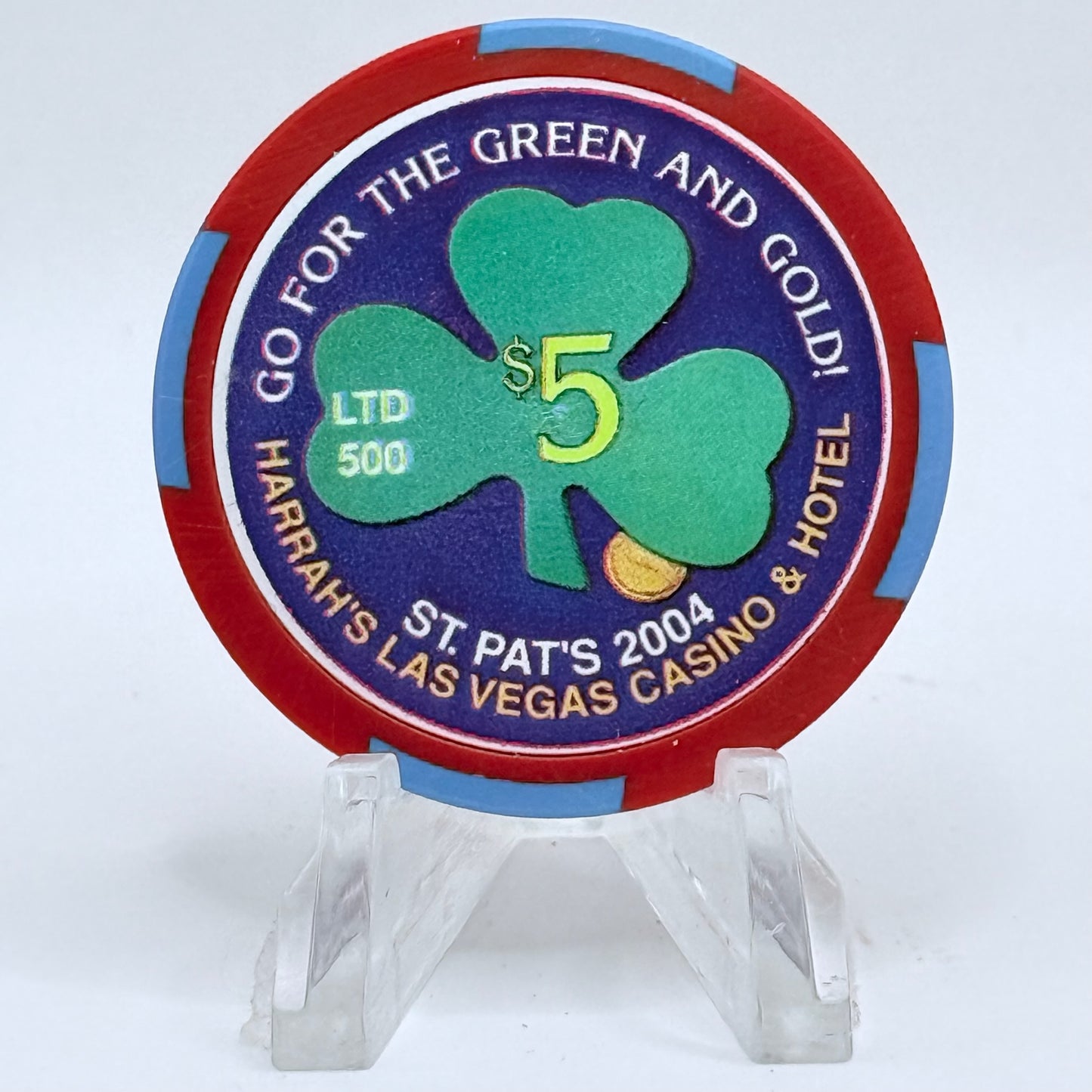 Harrah's Las Vegas Nevada 2004 'St. Patrick's Day' LE $5 Casino Chip E9586