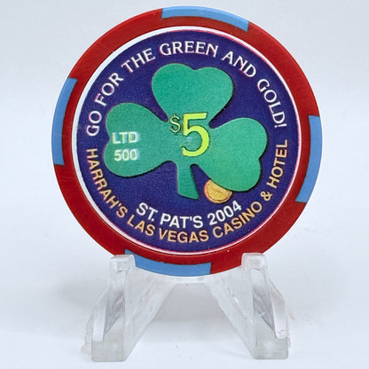 Harrah's Las Vegas Nevada 2004 'St. Patrick's Day' LE $5 Casino Chip E9586