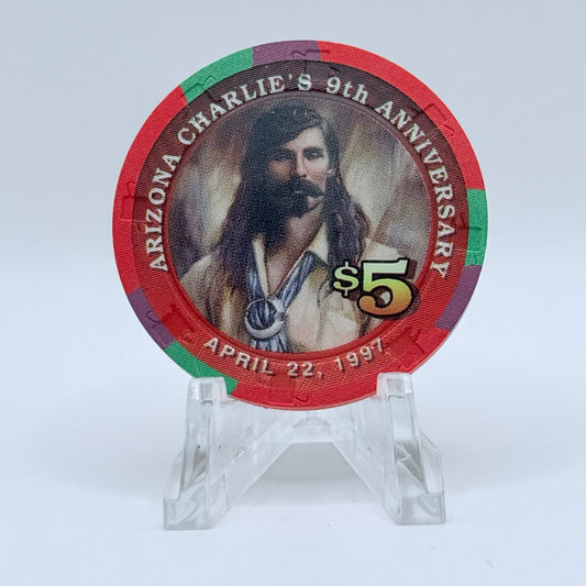 Arizona Charlie's Decatur (West) Las Vegas Nevada 1997 '9th Anniversary' LE $5 Casino Chip V2007