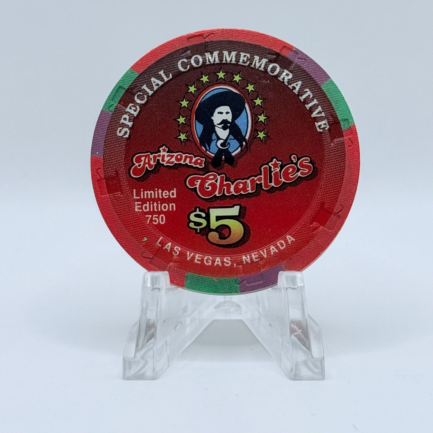 Arizona Charlie's Decatur (West) Las Vegas Nevada 1997 '9th Anniversary' LE $5 Casino Chip V2007