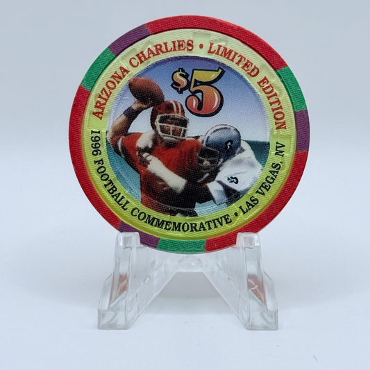 Arizona Charlie's Decatur (West) Las Vegas Nevada 1996 Football Commemorative Series 5 LE $5 Casino Chip N2442