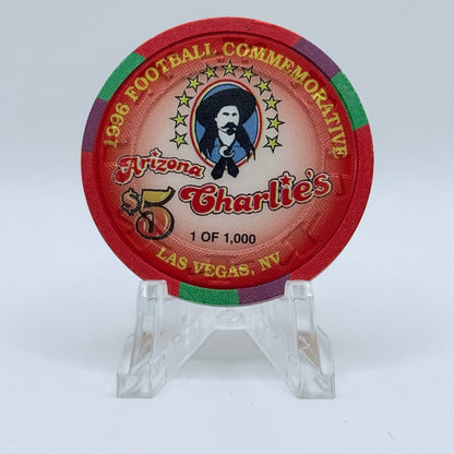 Arizona Charlie's Decatur (West) Las Vegas Nevada 1996 Football Commemorative Series 5 LE $5 Casino Chip N2442