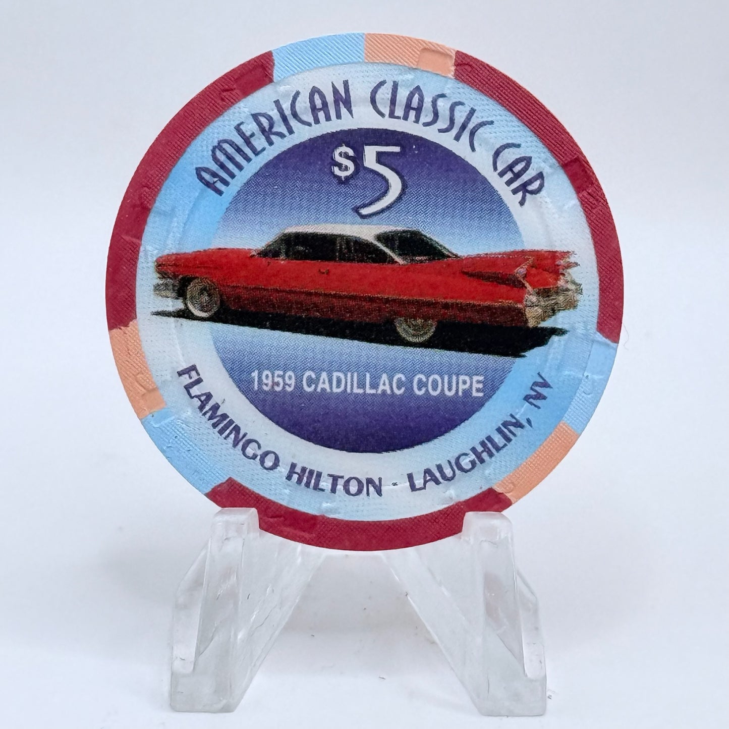 Flamingo Hilton Laughlin Nevada 1996 '1959 Cadillac Coupe' Series 10 LE $5 Casino Chip N2471