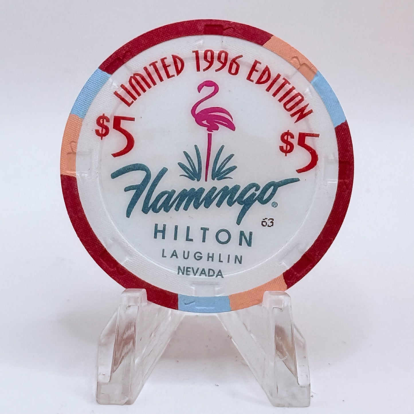 Flamingo Hilton Laughlin Nevada 1996 '1957 Thunderbird' Series 10 LE $5 Casino Chip N2470