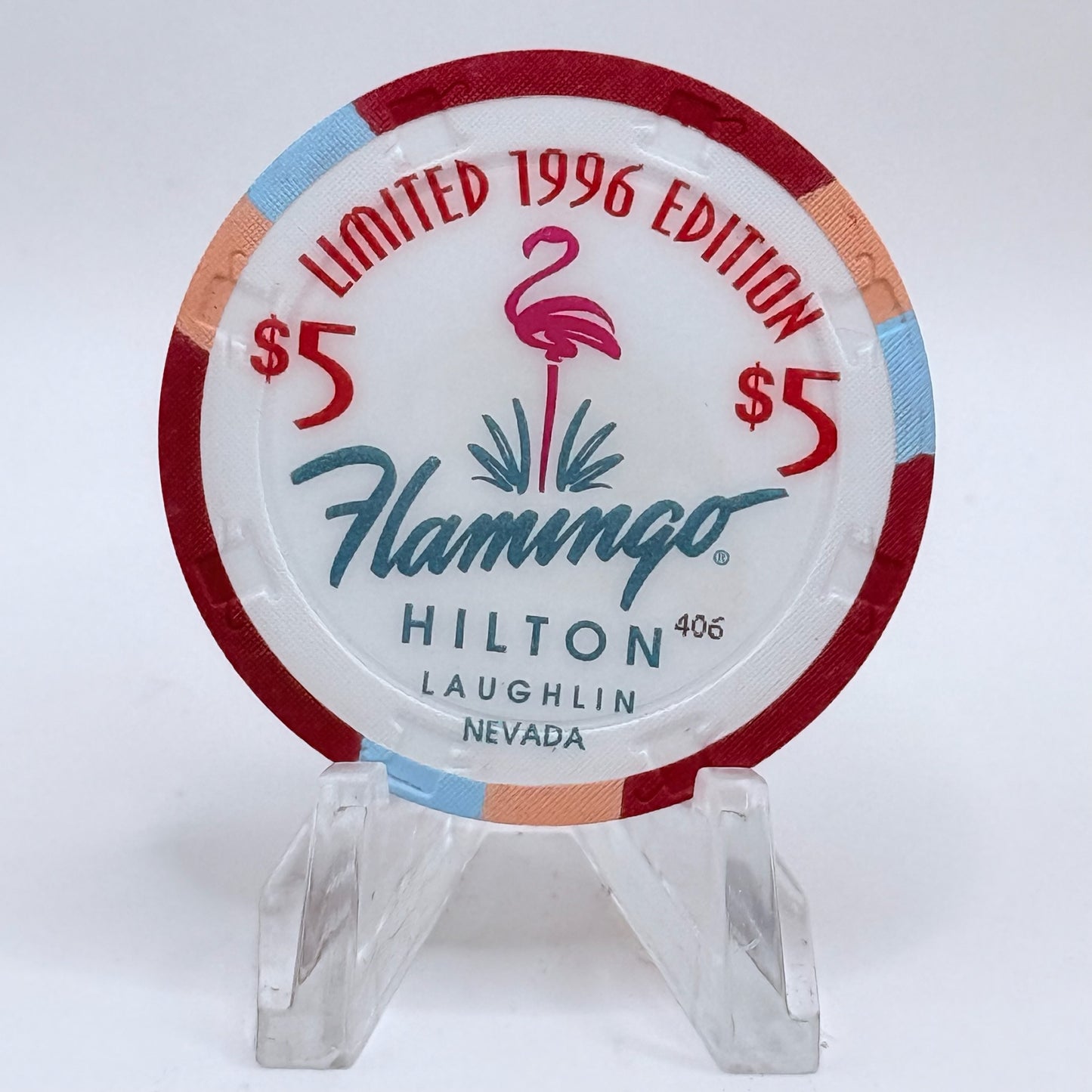 Flamingo Hilton Laughlin Nevada 1996 '1947 Ford Woody' Series 10 LE $5 Casino Chip N2465