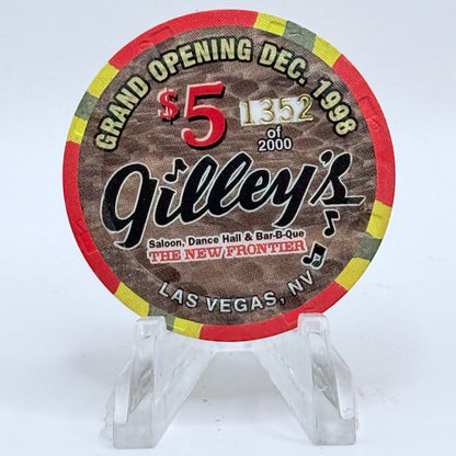 The New Frontier Las Vegas Nevada 1998 'Grand Opening Gilley's' LE $5 Casino Chip V2599
