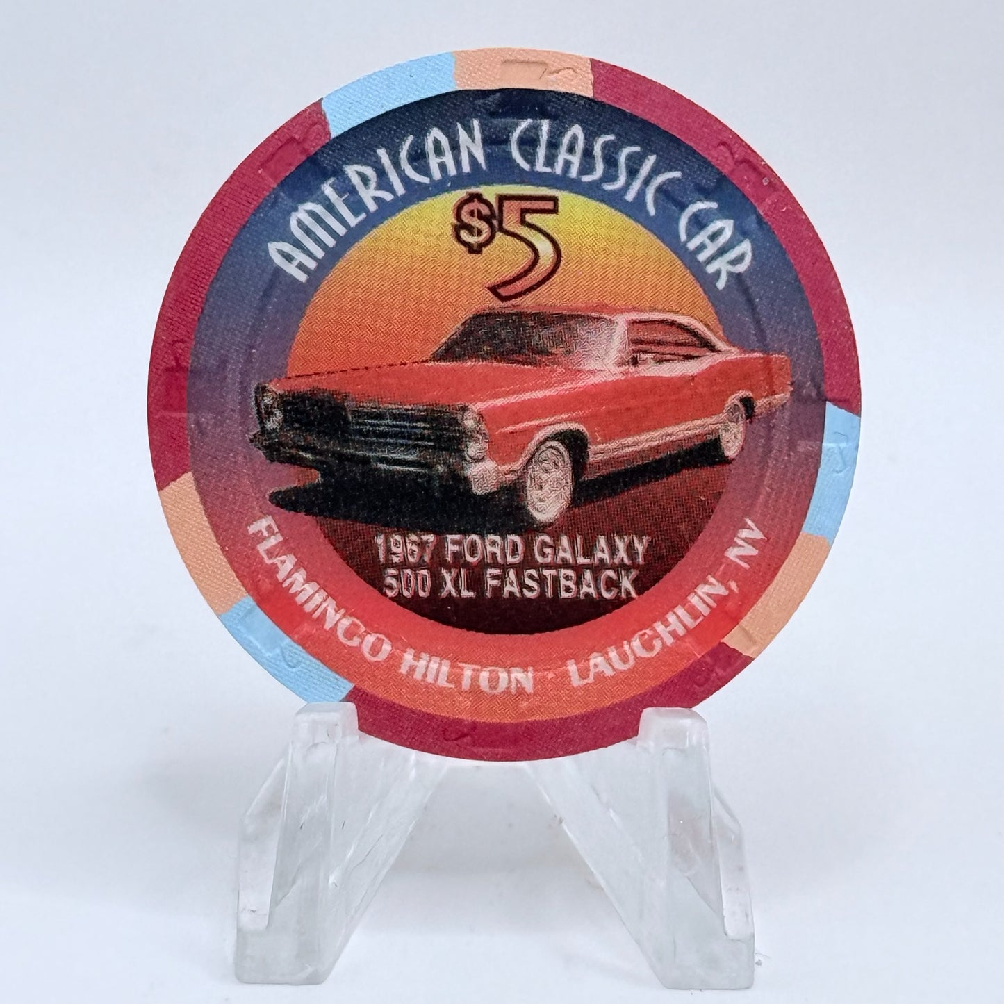 Flamingo Hilton Laughlin Nevada 1996 '1967 Ford Galaxy' Series 10 LE $5 Casino Chip N2469