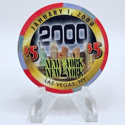 New York New York Las Vegas Nevada 1999 'Millennium' LE $5 Casino Chip V5107