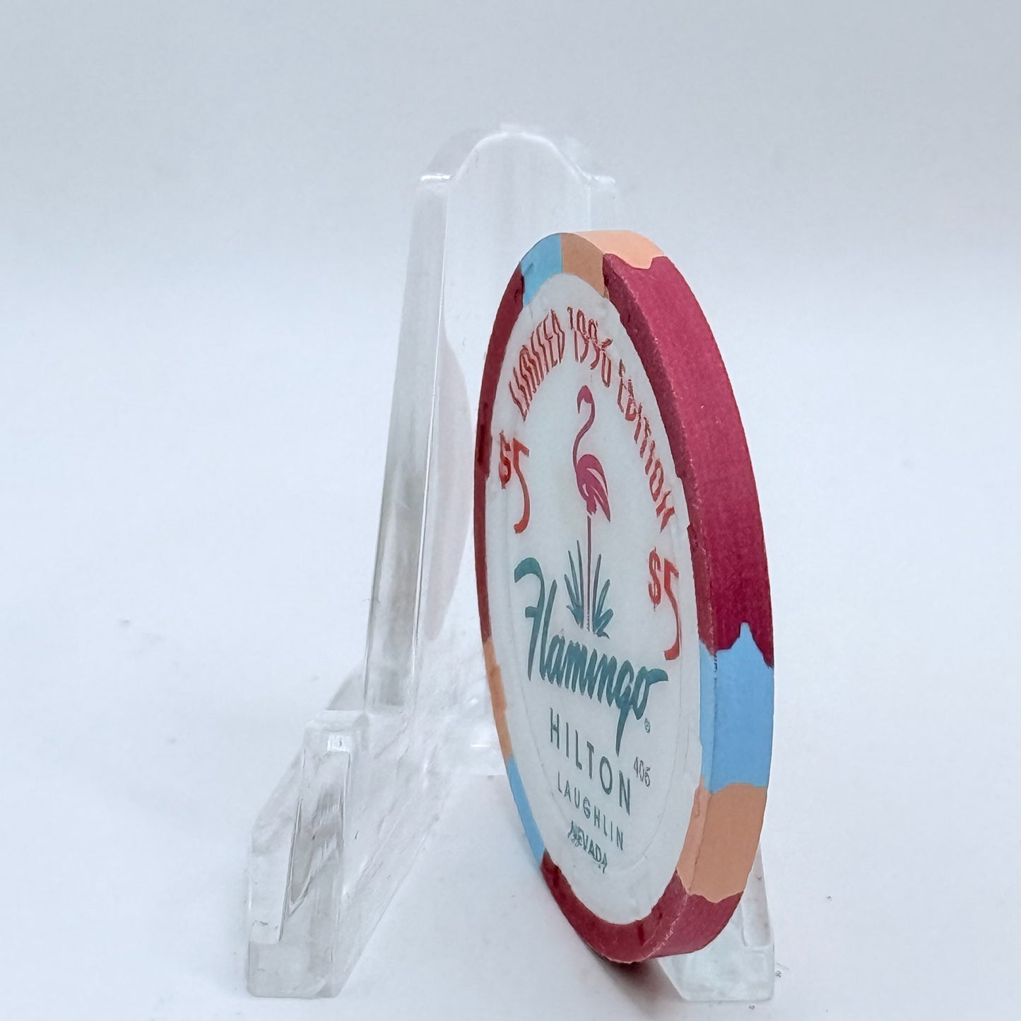 Flamingo Hilton Laughlin Nevada 1996 '1961 Corvette Fuelie' Series 10 LE $5 Casino Chip N2472