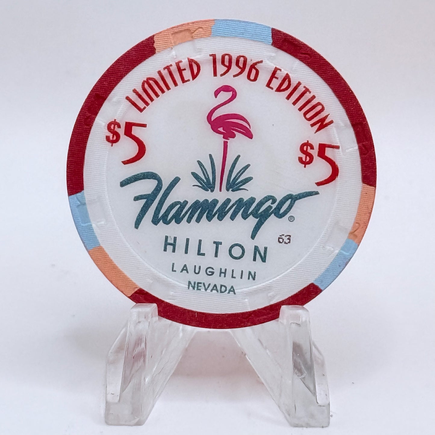 Flamingo Hilton Laughlin Nevada 1996 '1957 Chevrolet Bel Air' Series 10 LE $5 Casino Chip N2468