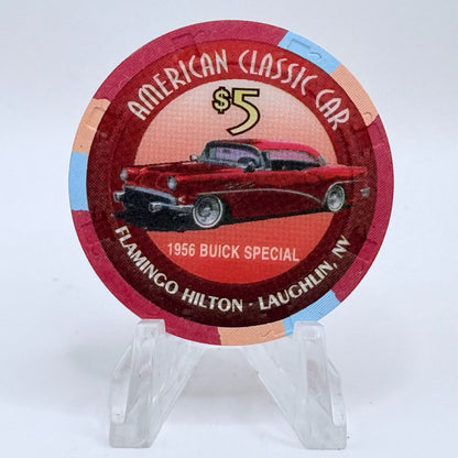Flamingo Hilton Laughlin Nevada 1996 '1956 Buick Special' Series 10 LE $5 Casino Chip N2467