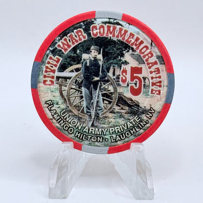 Flamingo Hilton Laughlin Nevada 1997 'Civil War Commemorative' Series 9 LE $5 Casino Chip N8303