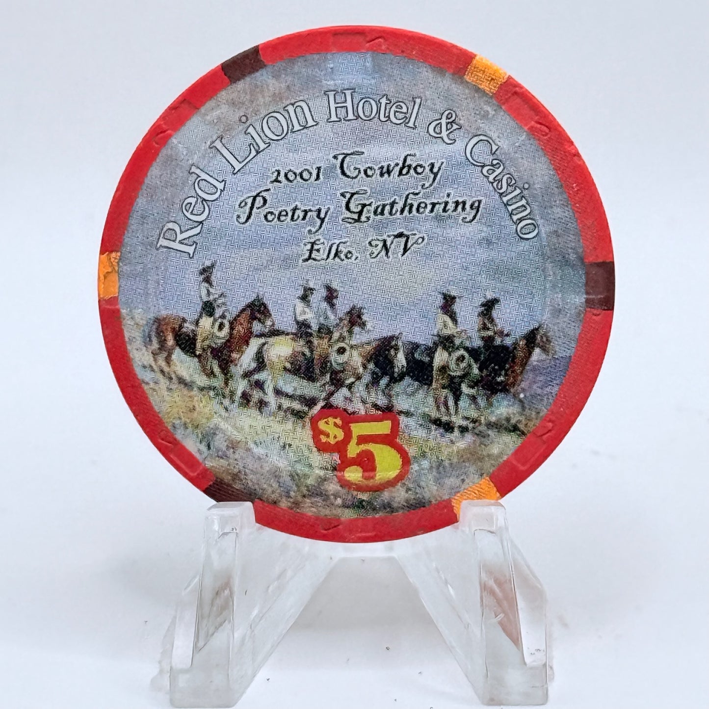 Red Lion (Inn &) Casino Elko Nevada 2001 'Cowboy Poetry Gathering' LE $5 Casino Chip V7397