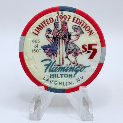 Flamingo Hilton Laughlin Nevada 1997 'Civil War Commemorative' Series 9 LE $5 Casino Chip N8303