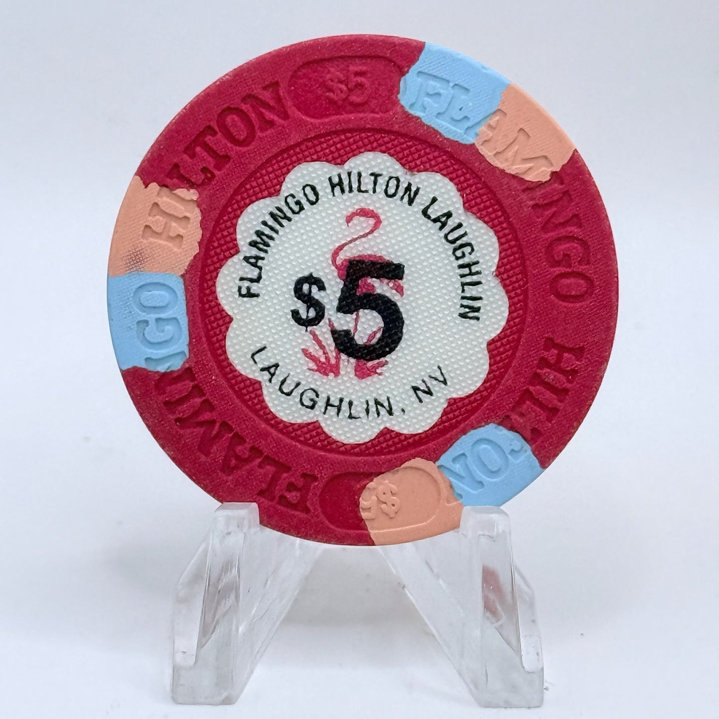 Flamingo Hilton Laughlin Nevada 1990 $5 Casino Chip N3413