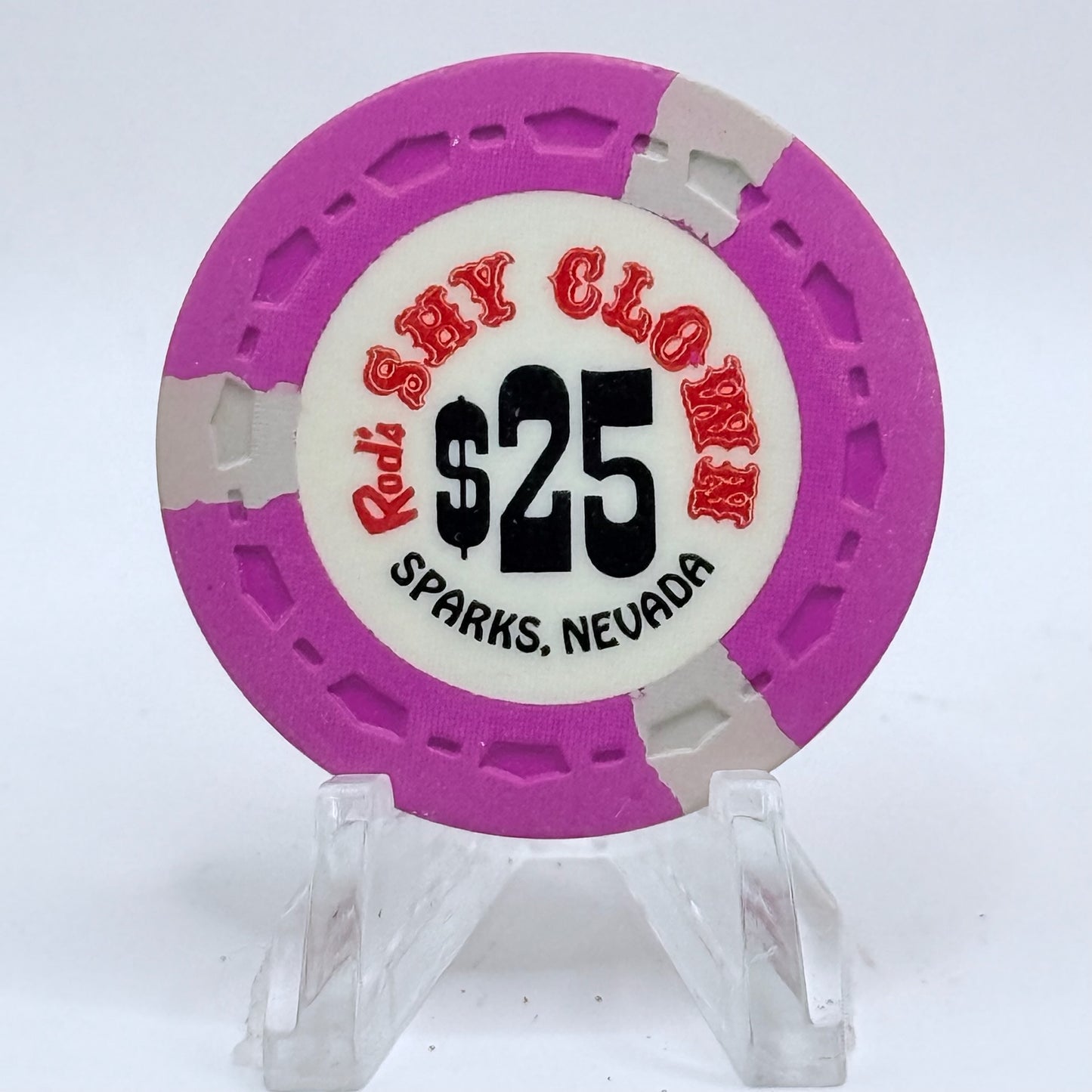 Rod's Shy Clown Sparks Nevada 1973 $25 Casino Chip N5533