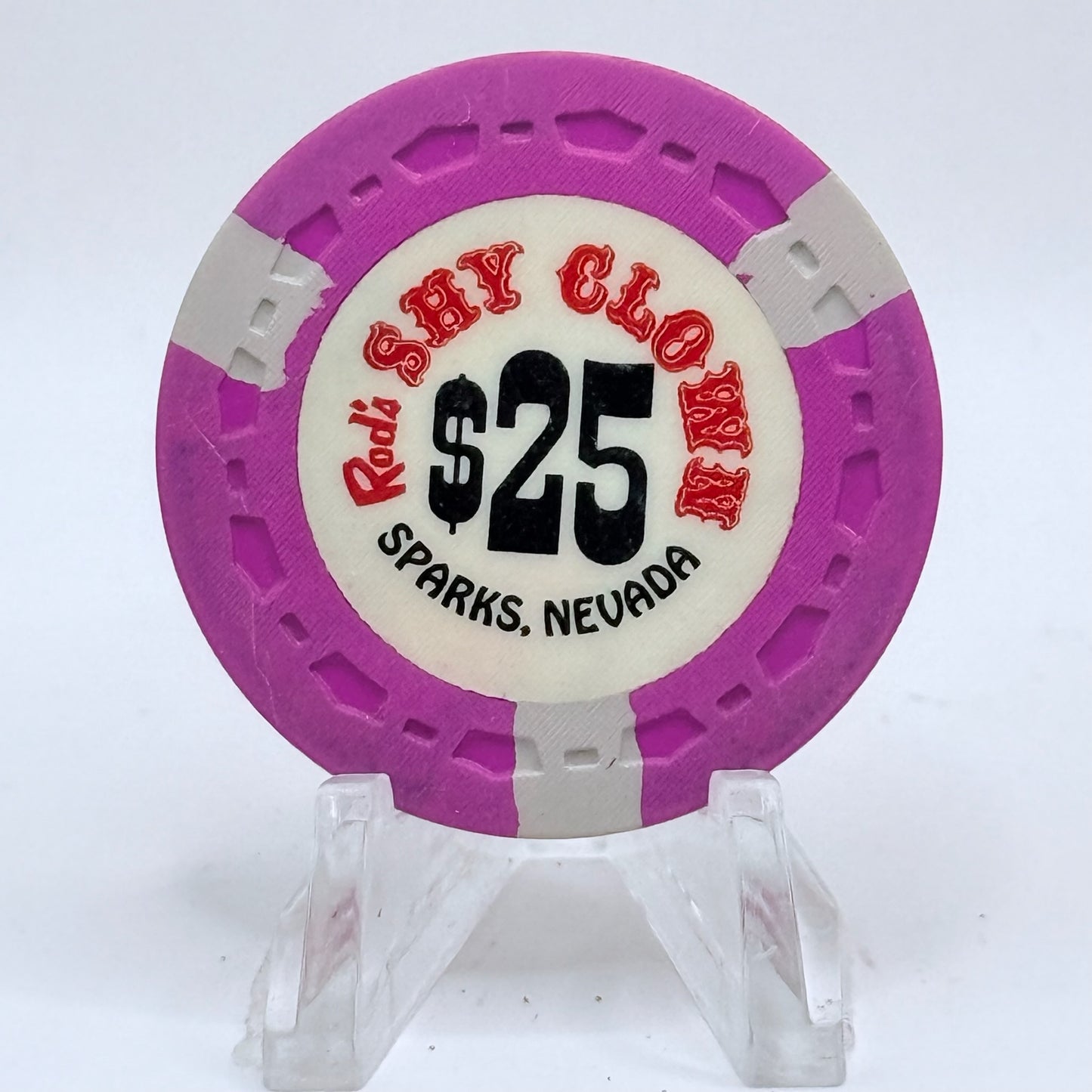 Rod's Shy Clown Sparks Nevada 1973 $25 Casino Chip N5533