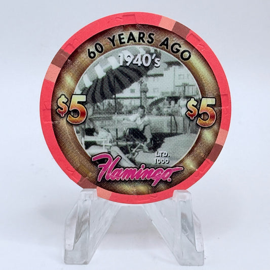 Flamingo Hotel & Casino Las Vegas Nevada 2006 '60 Years Ago - 1940's' LE $5 Casino Chip E5495