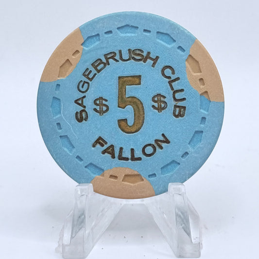 Sagebrush Club Fallon Nevada 1968 $5 Casino Chip N6612