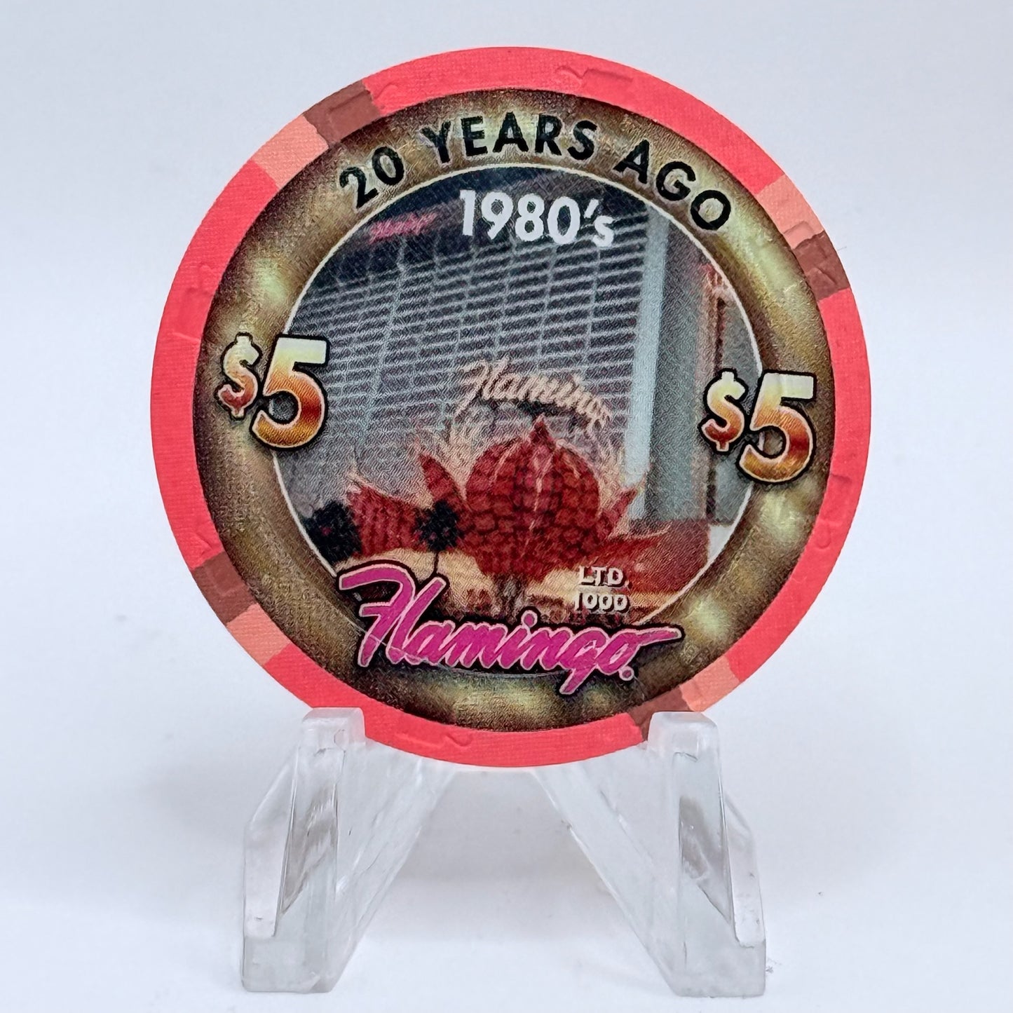Flamingo Hotel & Casino Las Vegas Nevada 2006 '20 Years Ago - 1980's' LE $5 Casino Chip E5529