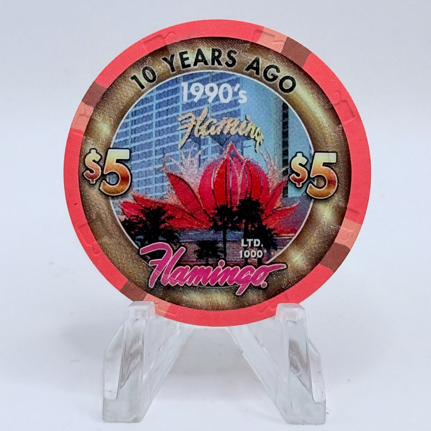 Flamingo Hotel & Casino Las Vegas Nevada 2006 '10 Years Ago - 1990's' LE $5 Casino Chip E5528