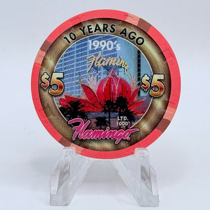 Flamingo Hotel & Casino Las Vegas Nevada 2006 '10 Years Ago - 1990's' LE $5 Casino Chip E5528