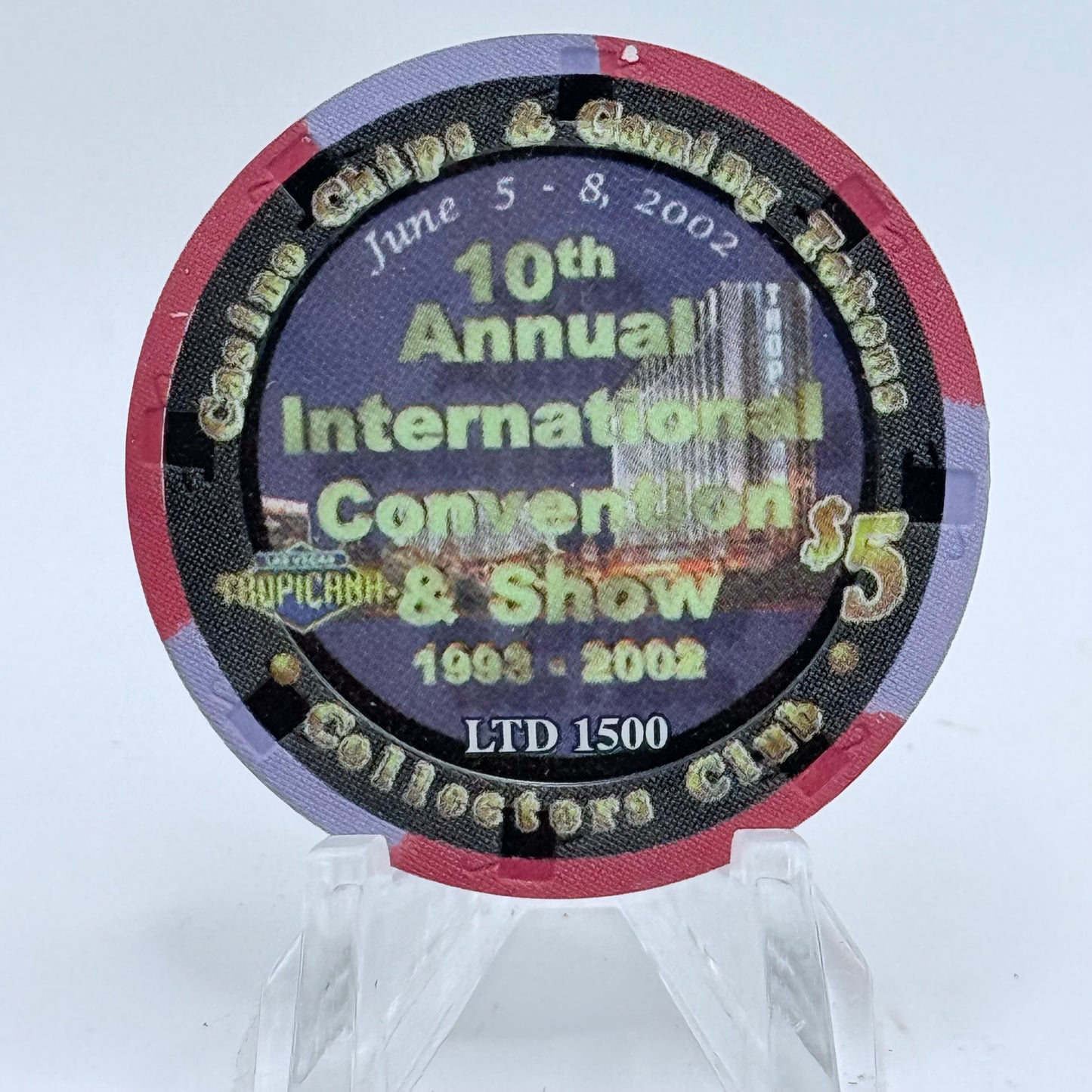 CCA Other Issues 2002 '10th Annual Convention' LE $5 Casino Chip E2844
