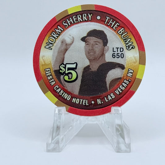 Fiesta Rancho N. Las Vegas Nevada 1998 'Norm Sherry' LE $5 Casino Chip V2422