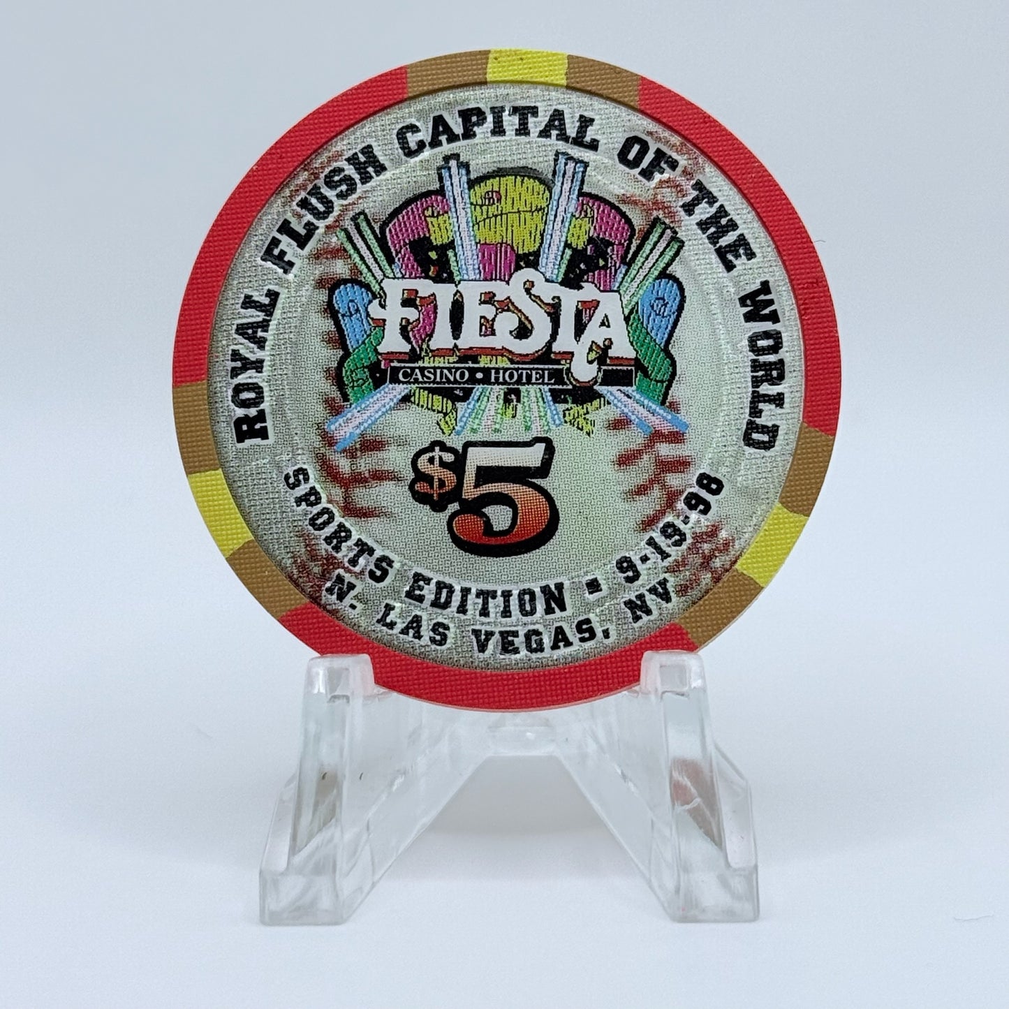 Fiesta Rancho N. Las Vegas Nevada 1998 'Pete Coscarart' LE $5 Casino Chip V2424