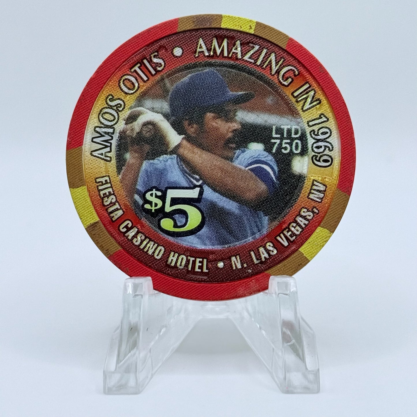 Fiesta Rancho N. Las Vegas Nevada 1998 'Amos Otis' LE $5 Casino Chip N9634