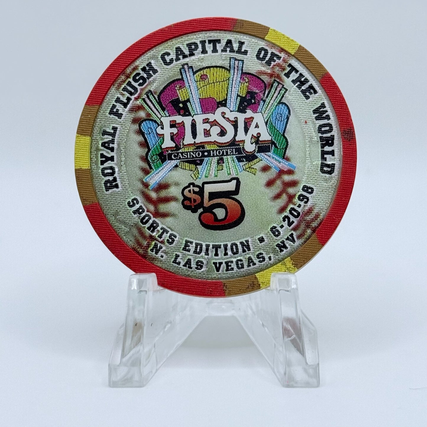 Fiesta Rancho N. Las Vegas Nevada 1998 'Amos Otis' LE $5 Casino Chip N9634