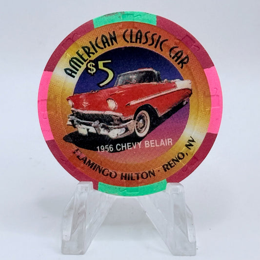 Flamingo Hilton Reno Nevada 1996 '1956 Chevy Belair' Series 6 LE $5 Casino Chip N7926