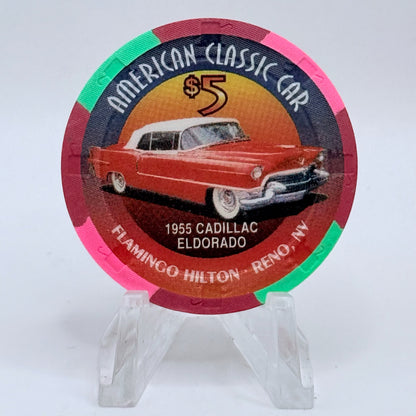 Flamingo Hilton Reno Nevada 1996 '1955 Cadillac Eldorado' Series 6 LE $5 Casino Chip N7932