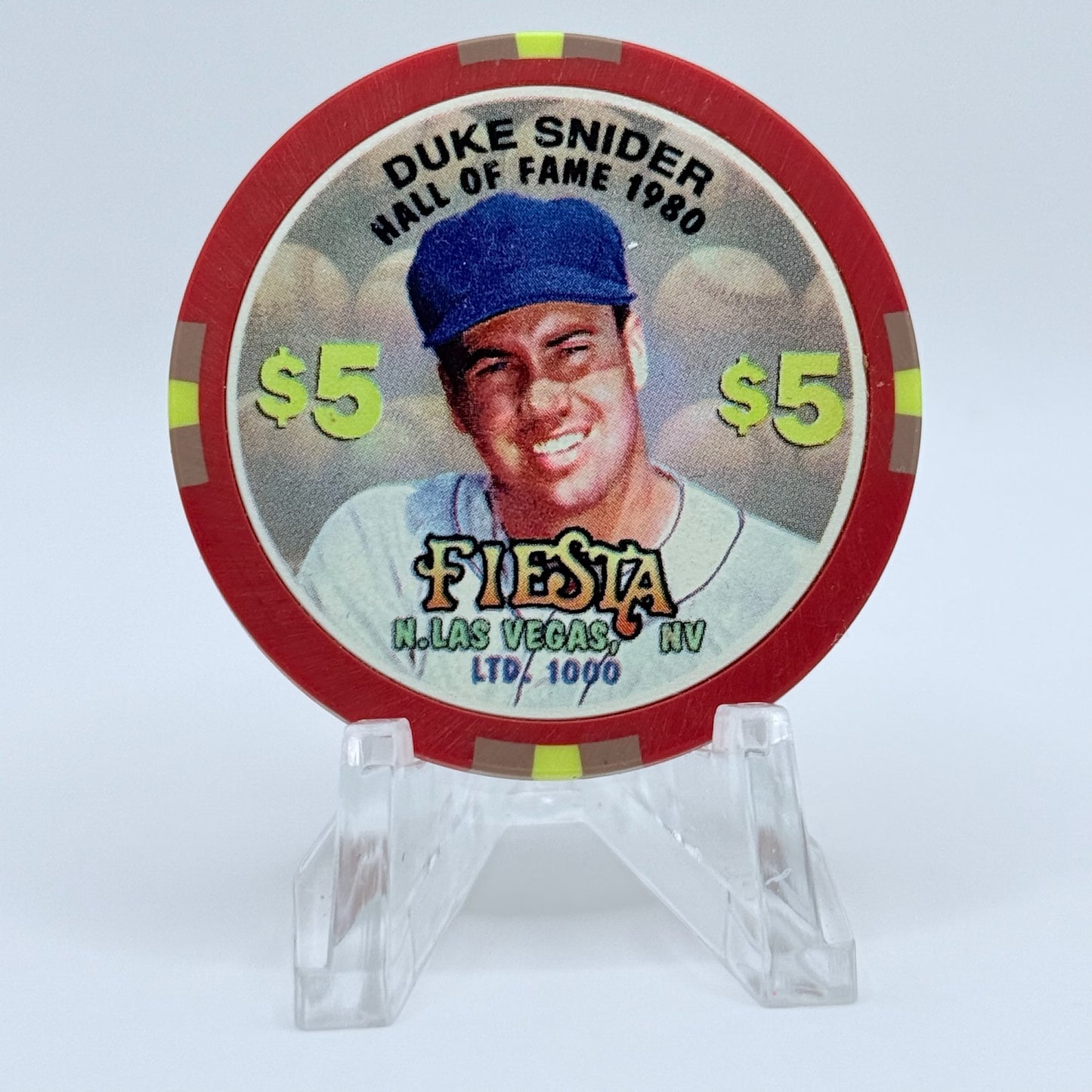 Fiesta Rancho N. Las Vegas Nevada 1997 'Duke Snider' Series 4 LE $5 Casino Chip N9635