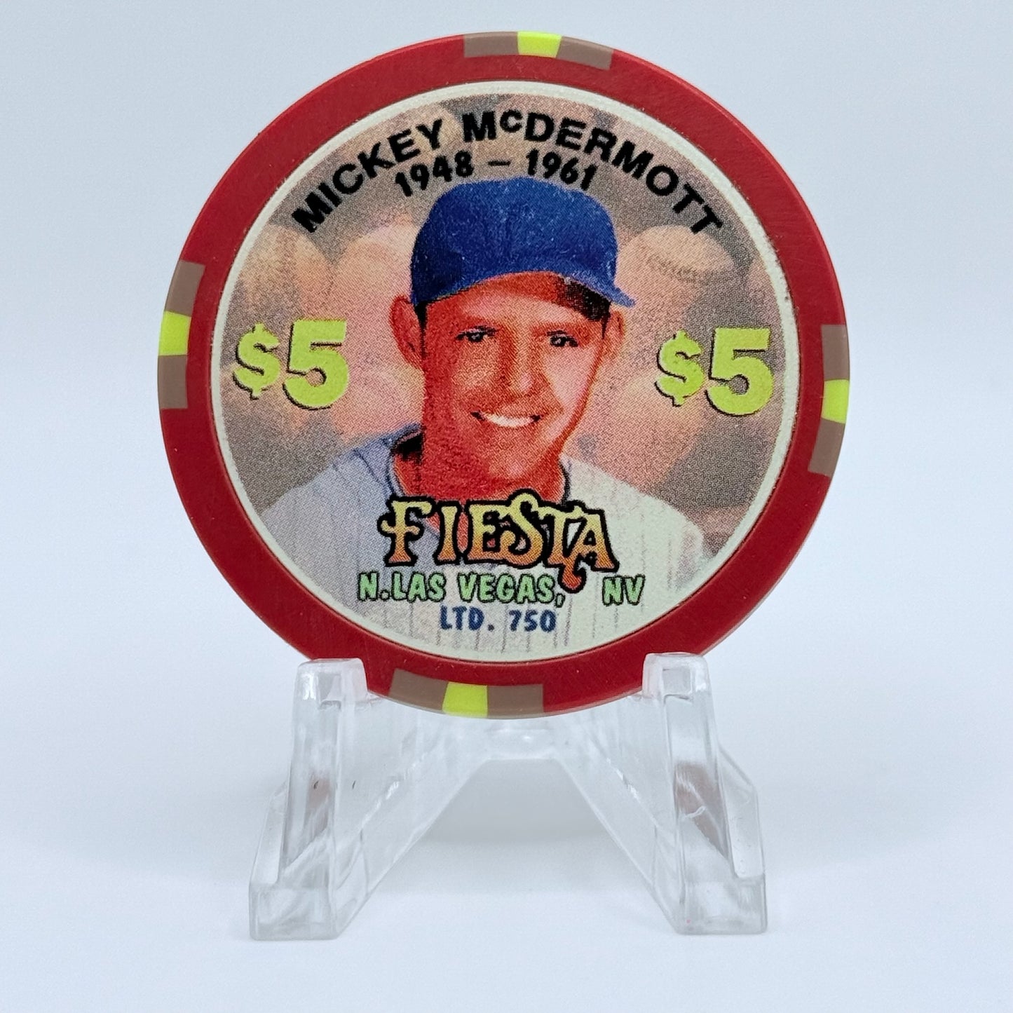 Fiesta Rancho N. Las Vegas Nevada 1998 'Mickey McDermott' Series 4 LE $5 Casino Chip N9640