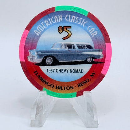 Flamingo Hilton Reno Nevada 1996 '1957 Chevy Nomad' Series 6 LE $5 Casino Chip N7933