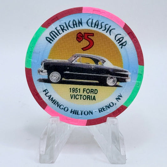Flamingo Hilton Reno Nevada 1996 '1951 Ford Victoria' Series 6 LE $5 Casino Chip N7935