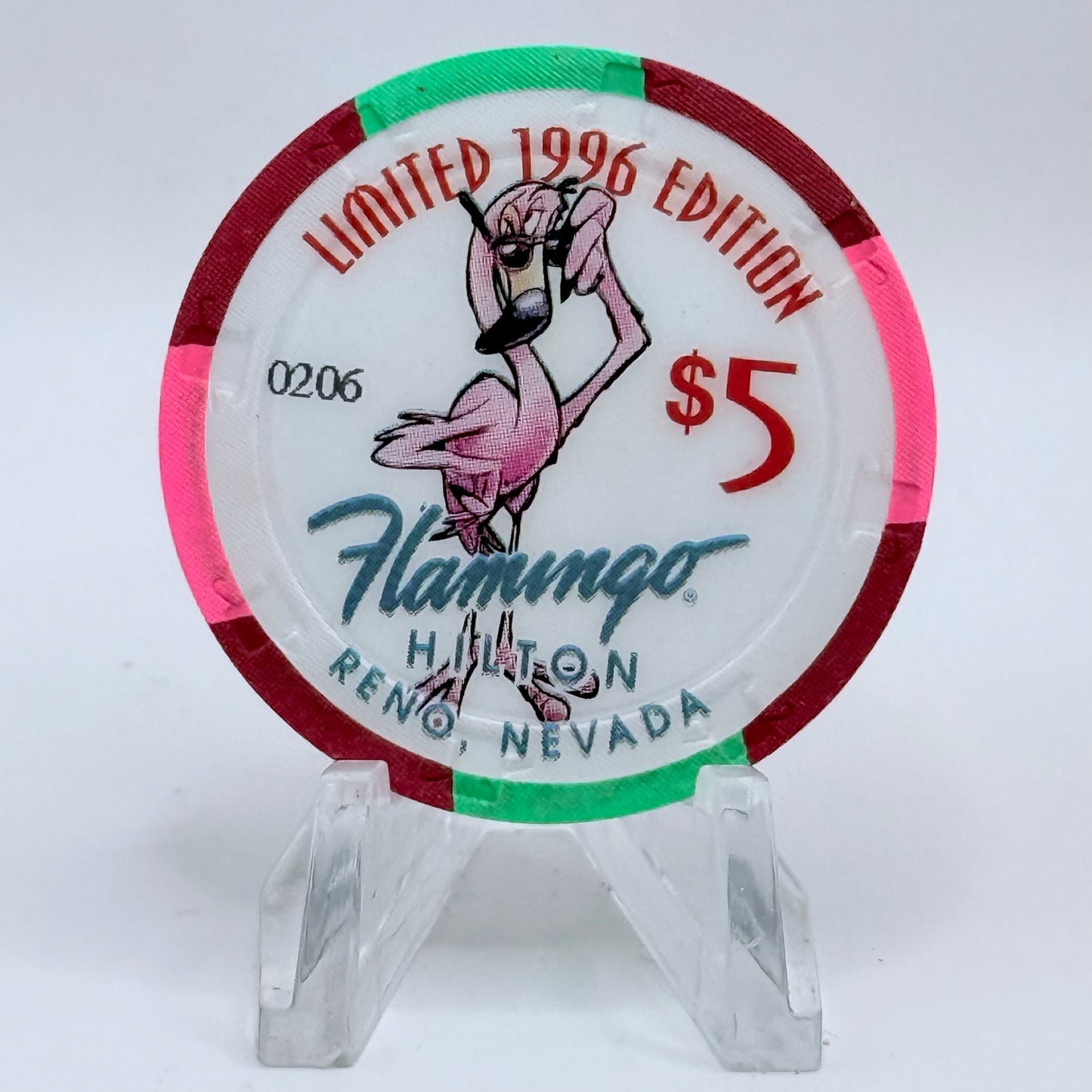 Flamingo Hilton Reno Nevada 1996 '1958 Ford Fairlane' Series 6 LE $5 Casino Chip N7929