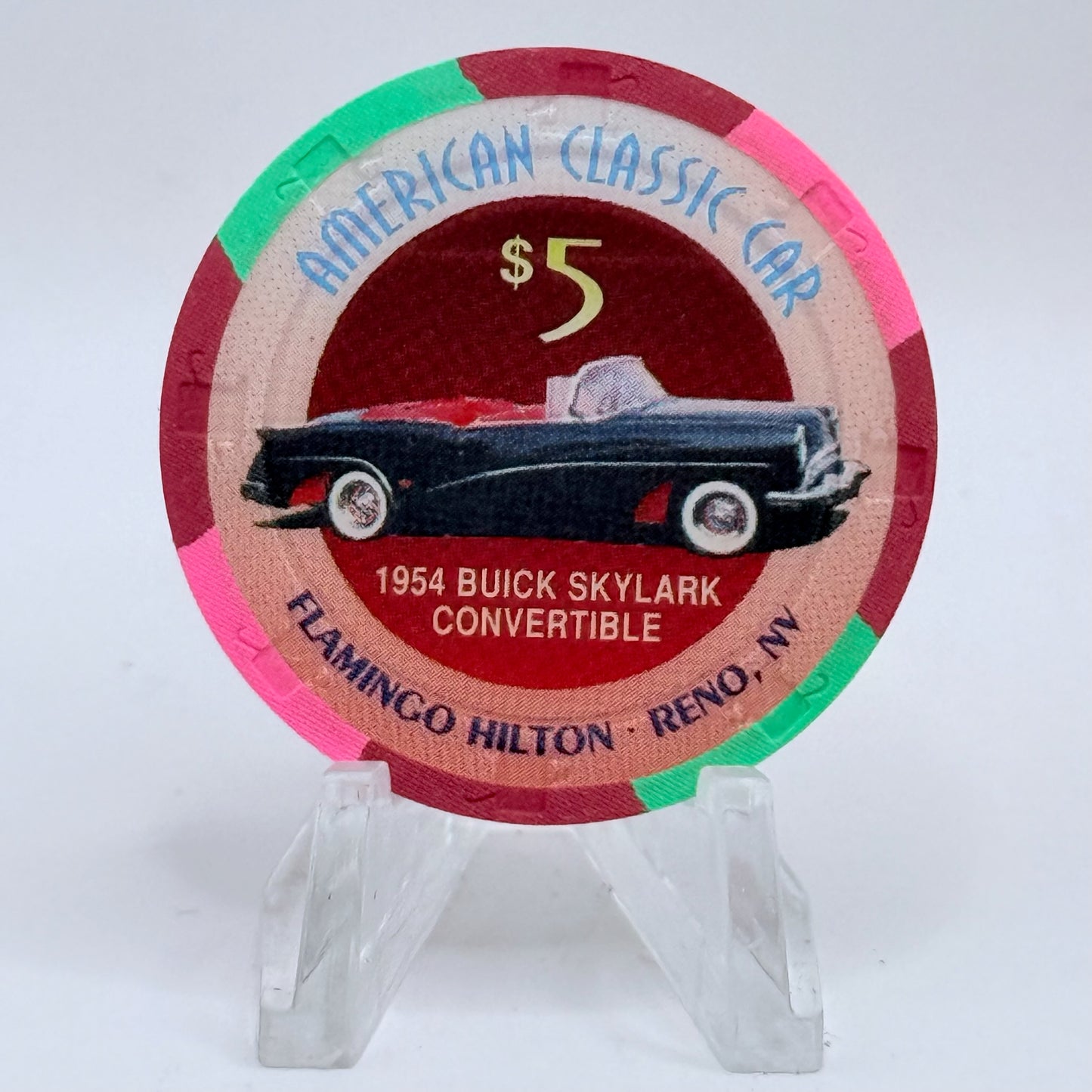 Flamingo Hilton Reno Nevada 1996 '1954 Buick Skylark' Series 6 LE $5 Casino Chip N7928