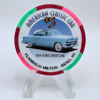 Flamingo Hilton Reno Nevada 1996 '1954 Ford Crestline' Series 6 LE $5 Casino Chip N7936