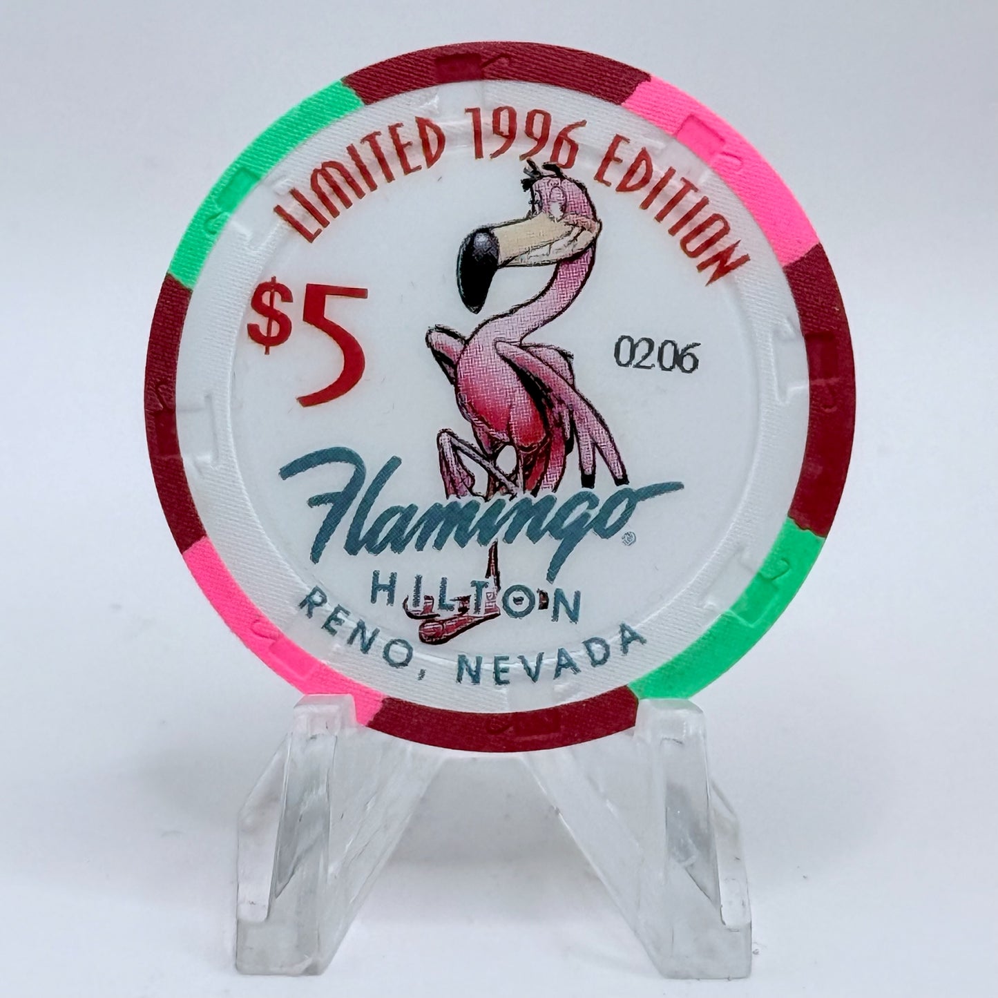 Flamingo Hilton Reno Nevada 1996 '1954 Ford Crestline' Series 6 LE $5 Casino Chip N7936
