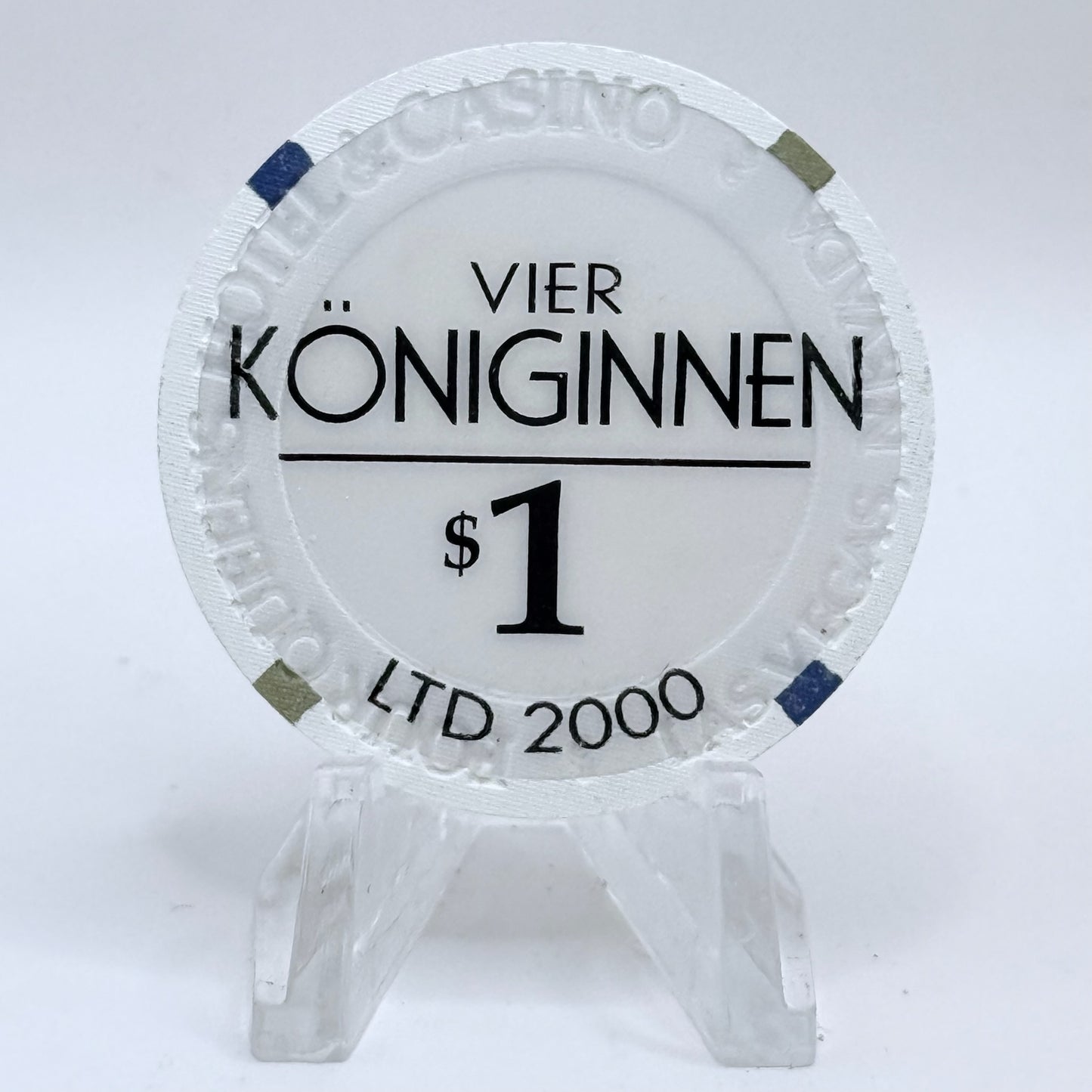 Four Queens Las Vegas Nevada 2001 'Vier Koniginnen' LE $1 Casino Chip V7545