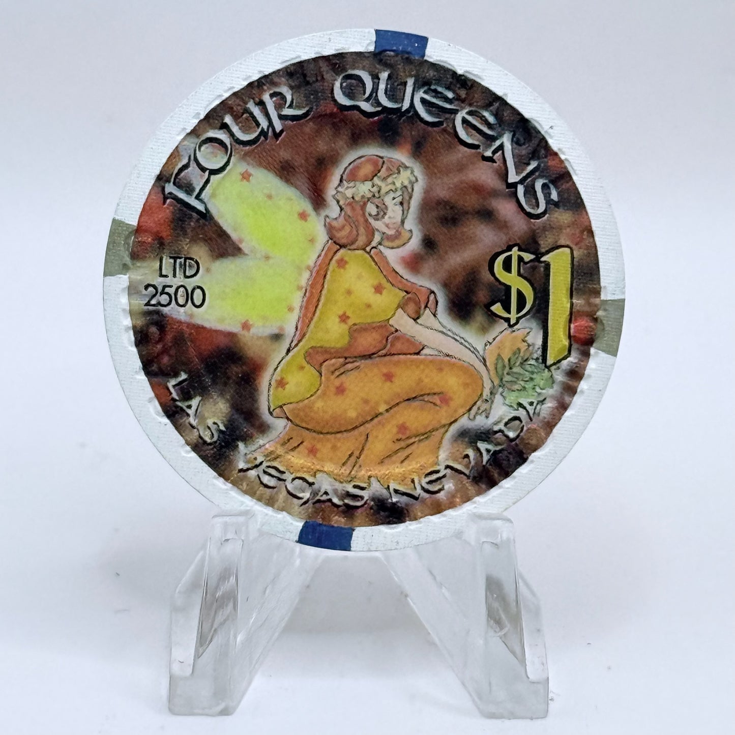 Four Queens Las Vegas Nevada 2001 'Autumn Equinox' LE $1 Casino Chip V8524