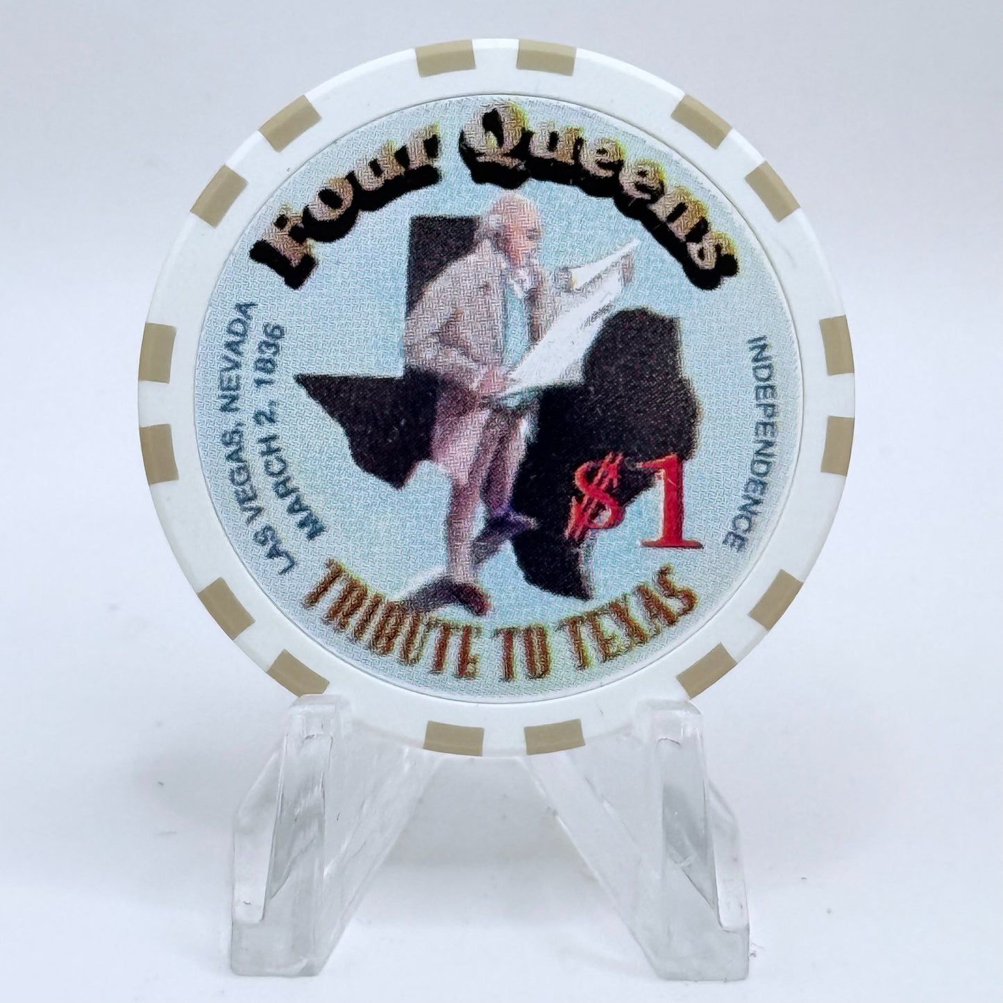 Four Queens Las Vegas Nevada 1995 'Tribute To Texas' LE $1 Casino Chip N0526