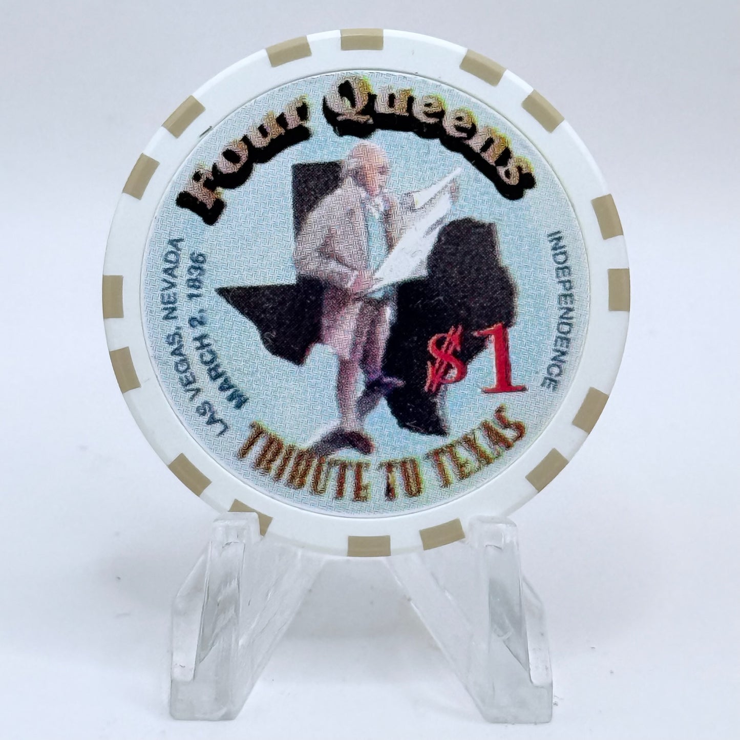 Four Queens Las Vegas Nevada 1995 'Tribute To Texas' LE $1 Casino Chip N0526