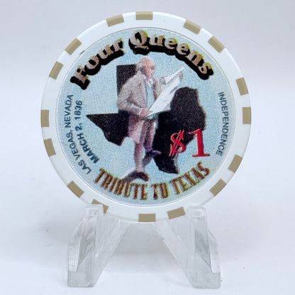 Four Queens Las Vegas Nevada 1995 'Tribute To Texas' LE $1 Casino Chip N0526