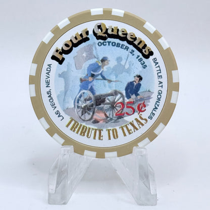 Four Queens Las Vegas Nevada 1995 'Tribute To Texas, Battle Of Gonzalez' LE $0.25 Casino Chip D0535