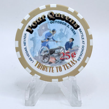 Four Queens Las Vegas Nevada 1995 'Tribute To Texas, Battle Of Gonzalez' LE $0.25 Casino Chip D0535