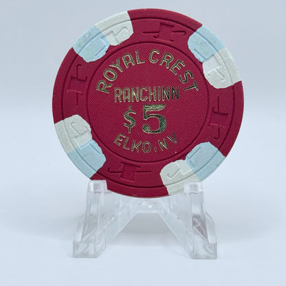 Royal Crest Ranchinn Elko Nevada 1980 $5 Casino Chip N3325